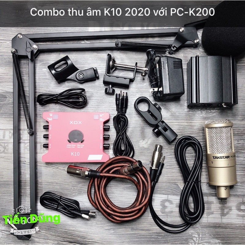 Combo thiết bị hát karaoke livestream Micro Takstar PC-K200 kết hợp Sound card XOX K10 2020 | Hát live cực hay