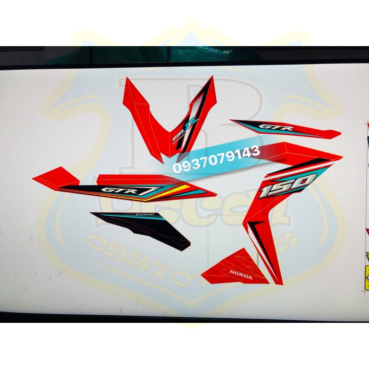 ( Quí khách vui lòng mang ra tiệm cho thợ dán ) Tem xe winner v1 đỏ