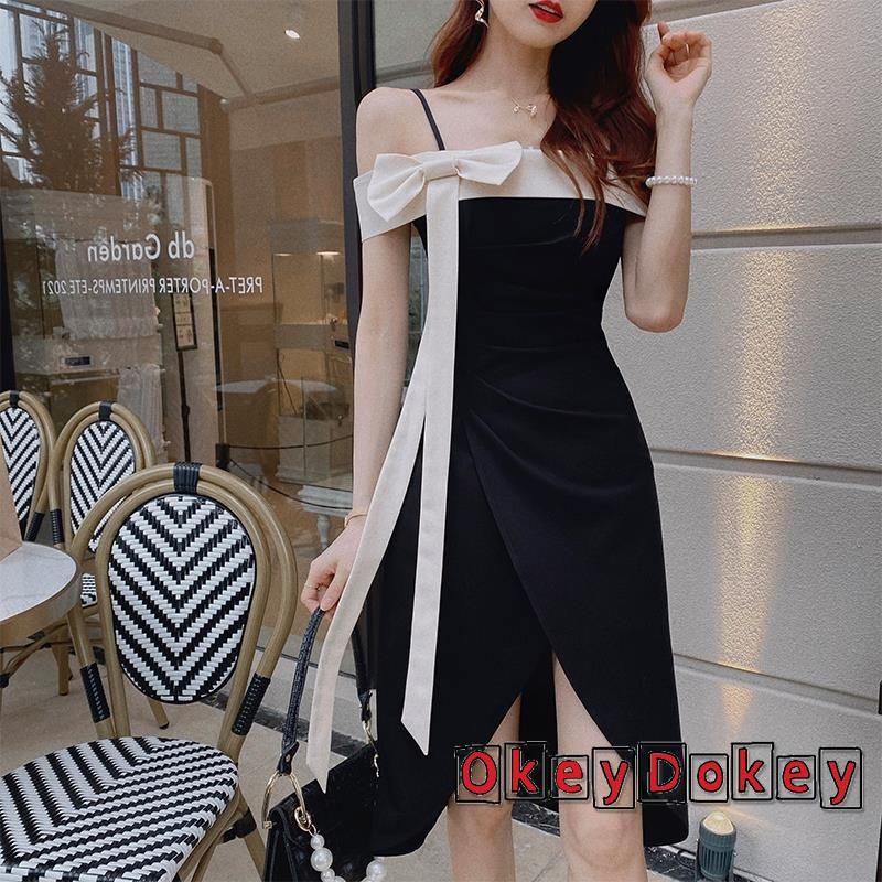 Đầm Hai Dây Dáng Dài Đính Nơ Phong Cách Pháp Thời Trang Mùa Hè Cho Nữ