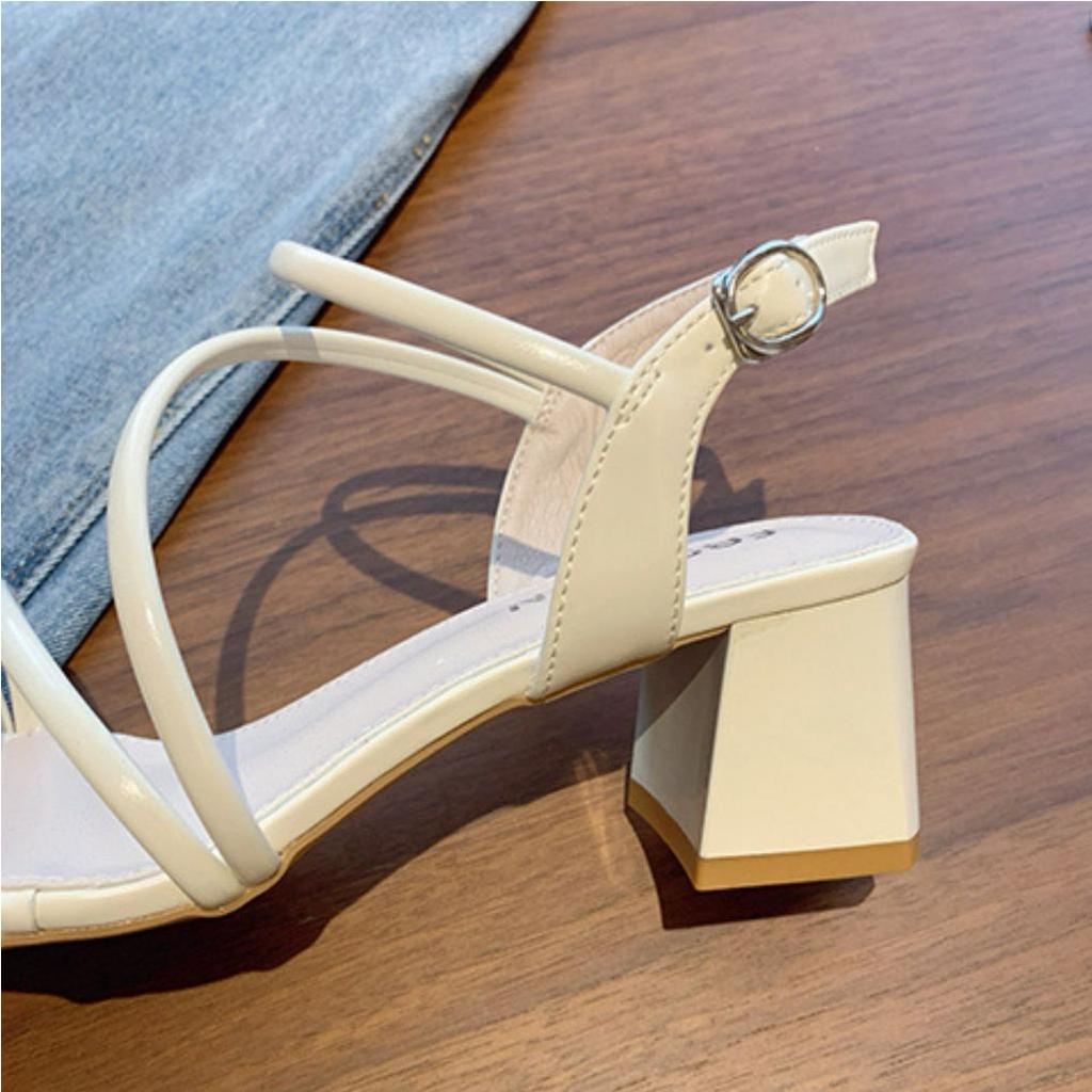 Sandal cao gót 5 phân Womenstyle dây chéo, giày cao gót hot hè 2023 cực êm chân size chuẩn mã TD52