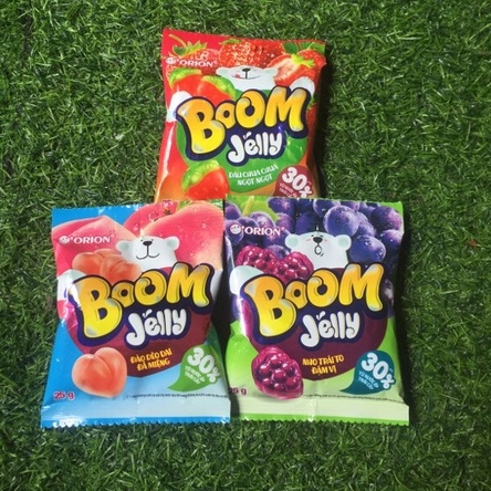 Kẹo Dẻo Boom Jelly gói 25g Dâu, Nho, Đào