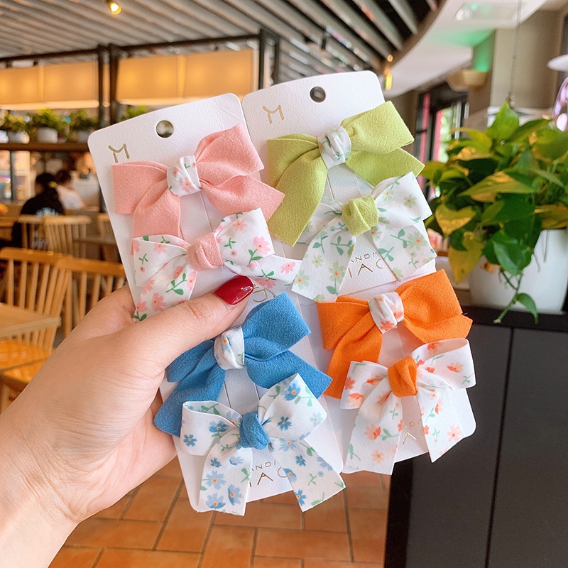 Set 2 kẹp nơ nhỏ cho bé cực xinh phong cách Hàn Quốc PK069