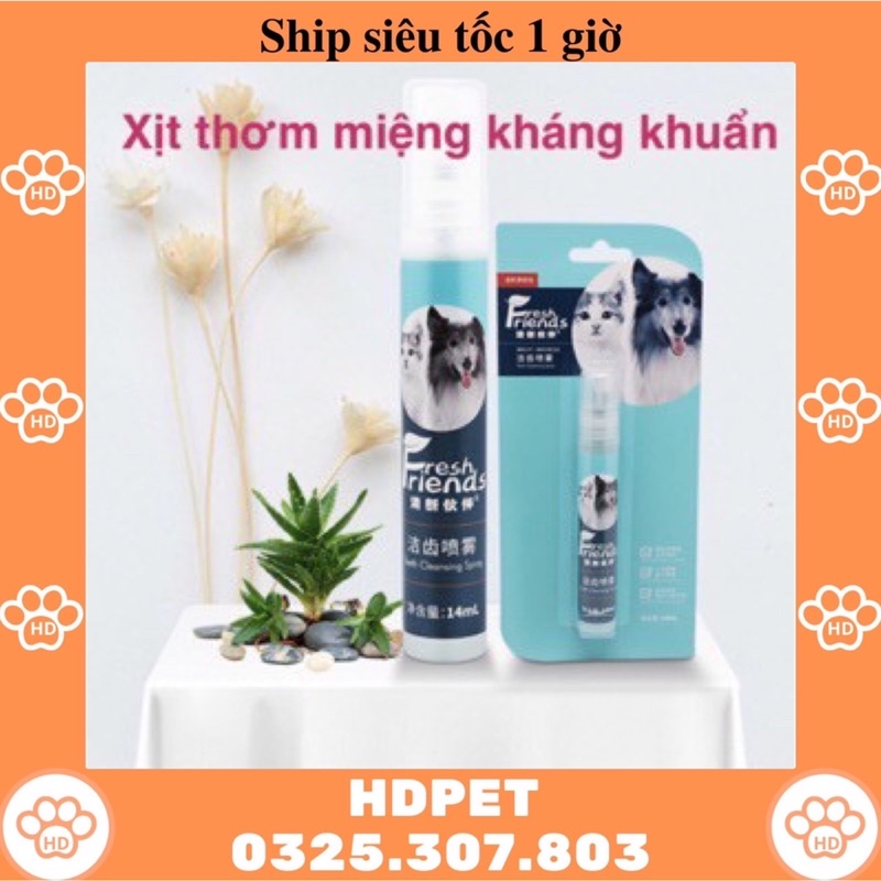 Xịt thơm miệng chó mèo - Fresh Friend dành cho chó, mèo 14ml, xịt chăm sóc ngừa bệnh răng miệng chó mèo