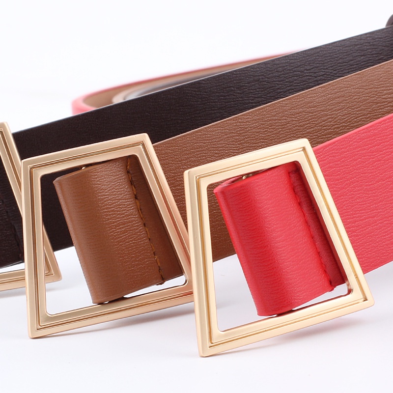 Thắt lưng hình thang bản rộng có khóa cài thời trang cho nữ