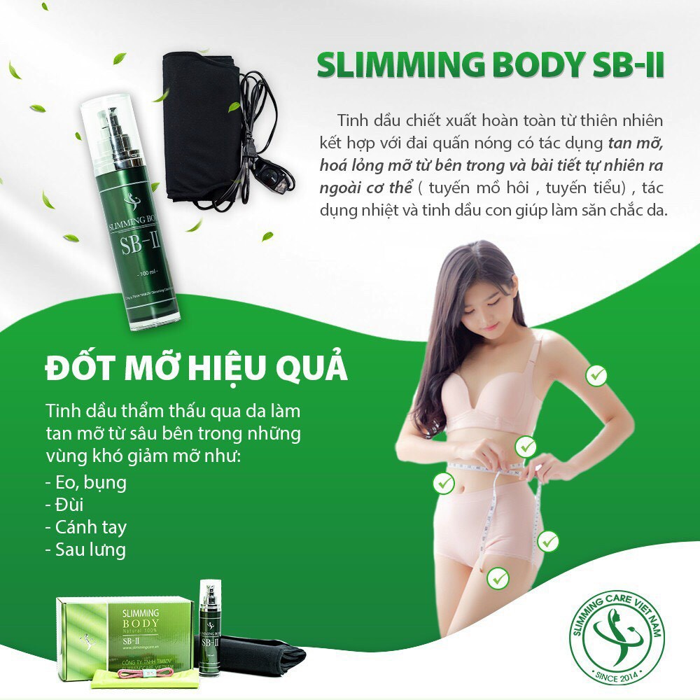 Đai quấn nóng giảm mỡ bụng slimming body care sb2, Slimming body giảm cân cấp tốc,  shop bách hóa cẩm long