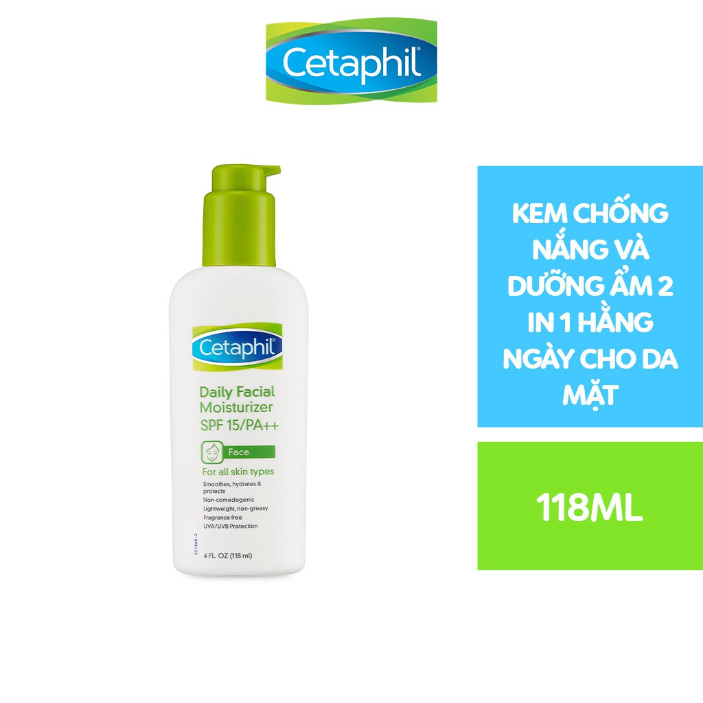 Kem dưỡng ẩm và chống nắng hàng ngày cho da mặt Cetaphil Daily Facial Moisturizer 118ml SPF15/ PA++
