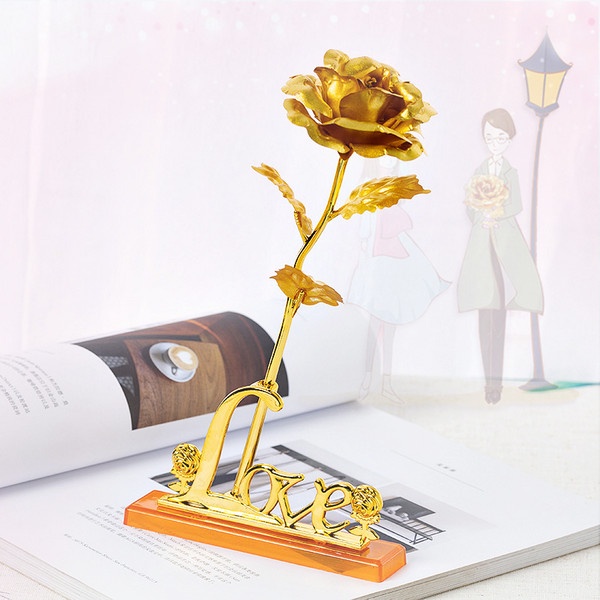 [Quà Tặng ] Hoa Hồng Mạ Vàng 24K