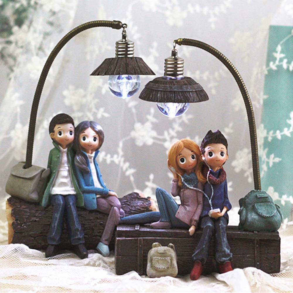 SWEETY Đèn Ngủ Trang Trí Nội Thất Hình Cặp Đôi Lãng Mạn