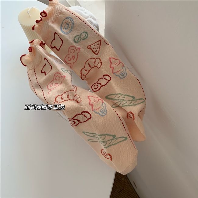 Vớ cotton họa tiết hoạt hình dễ thương cho nữ