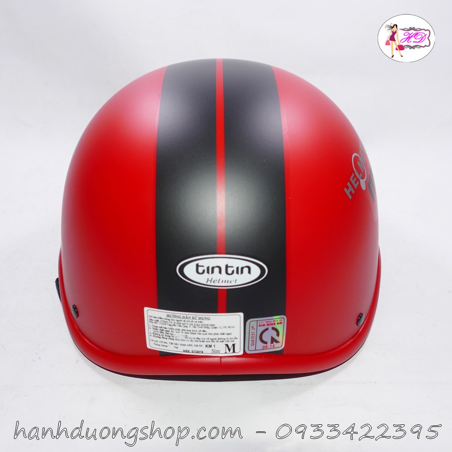 [Tặng áo mưa] Nón bảo hiểm Tin Tin lửng Moto Helmet nhựa ABS cứng cáp chính hãng TTL01