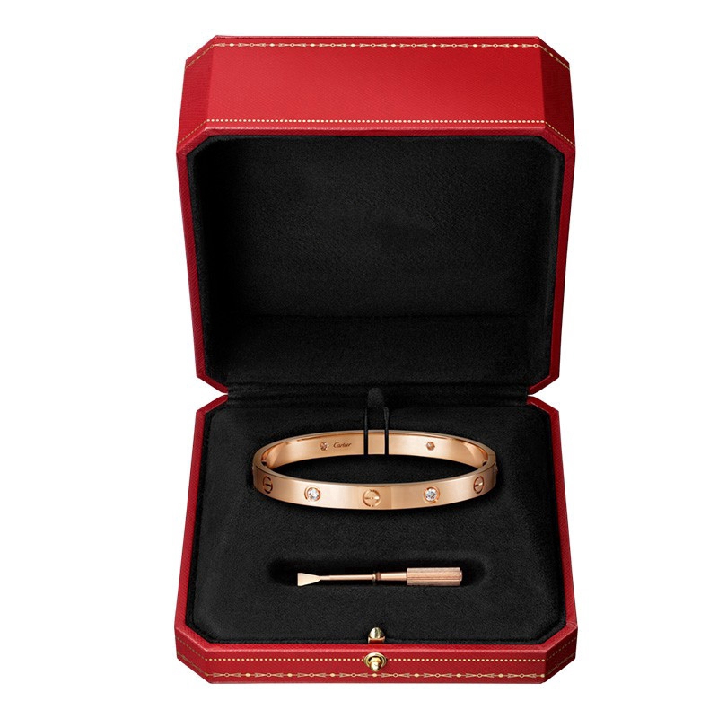 Rose Gold LOVE BRACELET 4 DIAMONDS with a screwdriver