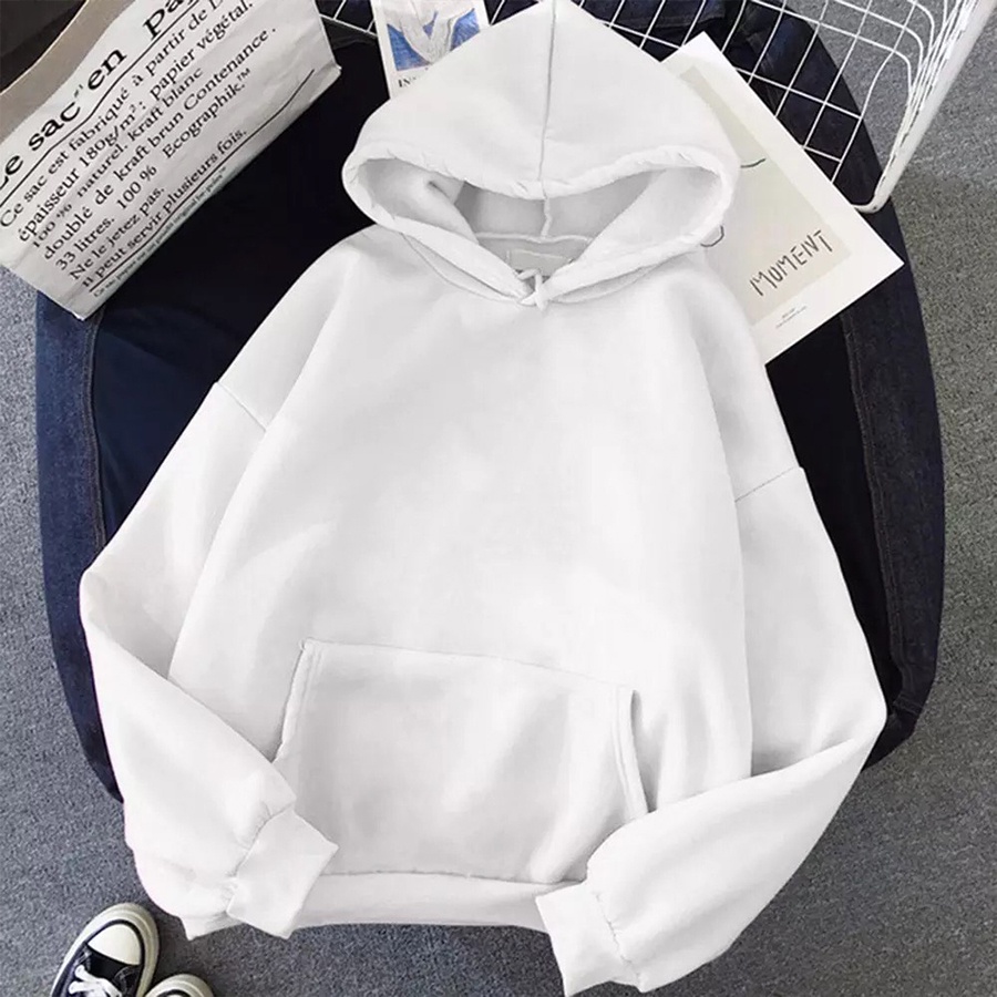 Áo hoodie basic nỉ bông trơn unisex, áo khoác nỉ trơn nam nữ form rộng - Tí Chuột Studio