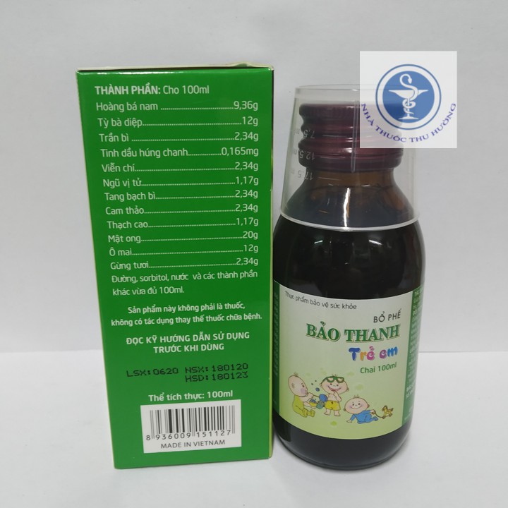 Siro ho - bổ phế Bảo Thanh trẻ em chai 100ml