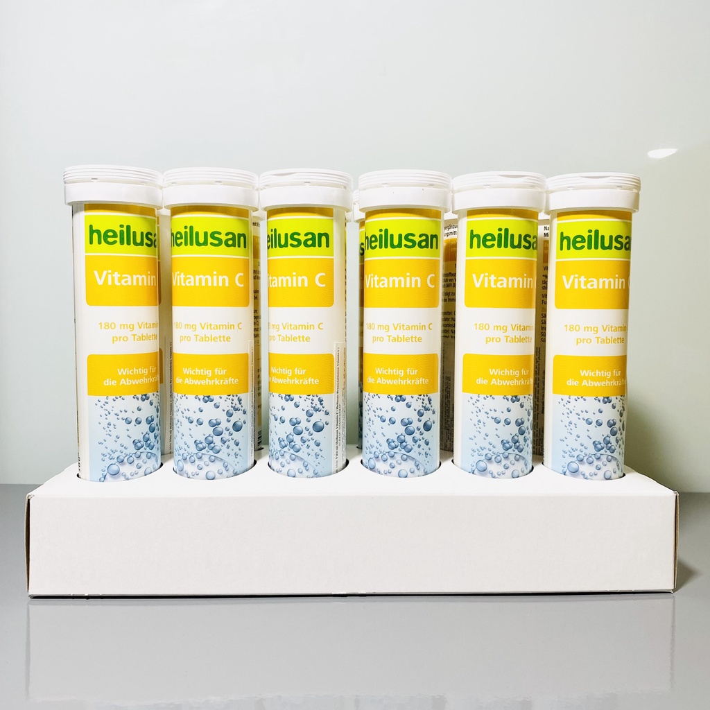 C sủi Heilusan cung cấp Vitamin C - Tăng sức đề kháng cho cơ thể - Tuýp 20 viên nhập khẩu từ Đức Chính hãng
