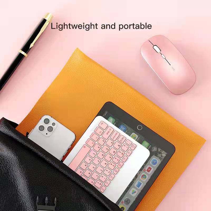 Bộ Bàn Phím Và Chuột Bluetooth Không Dây 10 Inch 78 Phím Siêu Mỏng 1600dpi Cho Điện Thoại Android / Máy Tính Bảng / Laptop