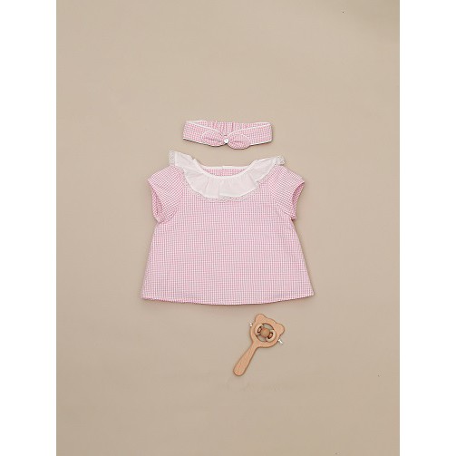Áo Blouse Hồng Cổ Ren