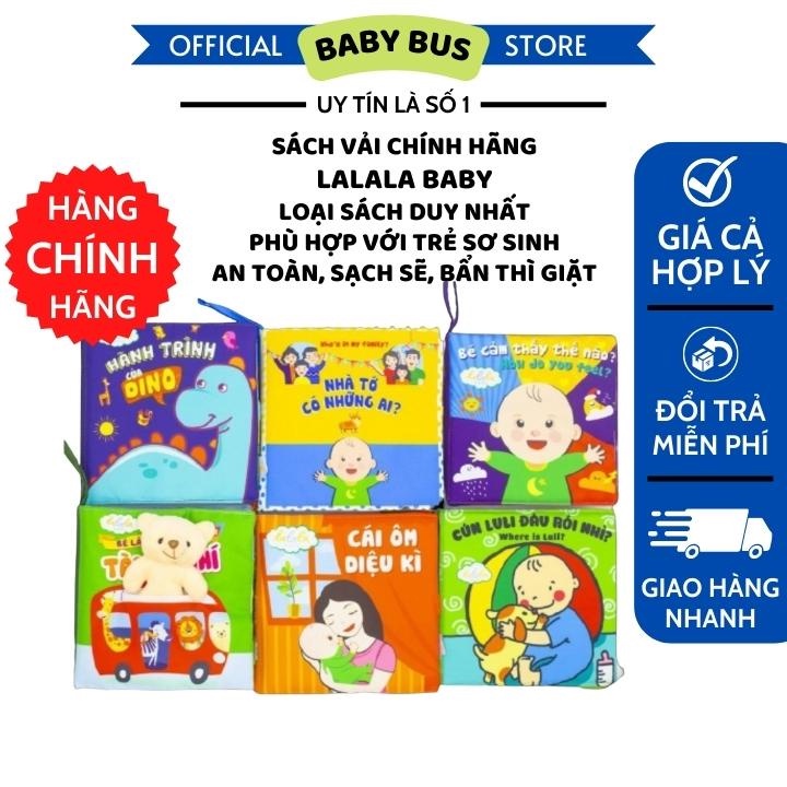 Sách vải song ngữ chính hãng Lalala baby kích thích đa giác quan, an toàn cho bé, made in Việt Nam