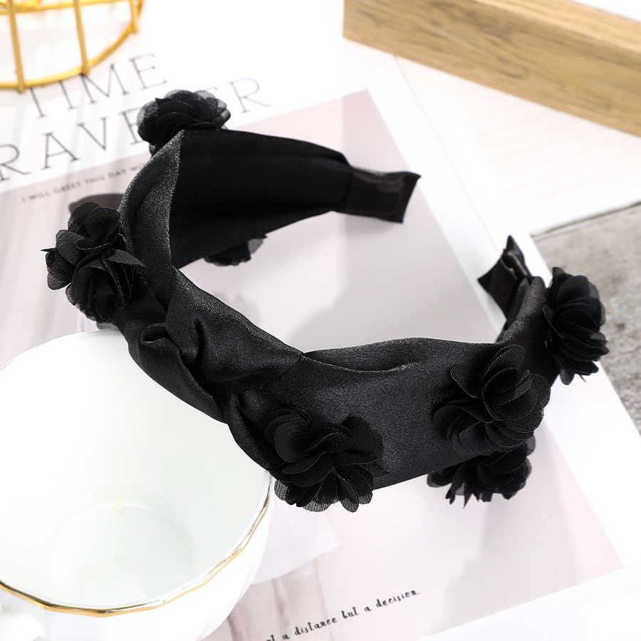 Băng Đô Cài Tóc Bằng Lụa Thắt Nút Họa Tiết Hoa Màu Sắc Thanh Lịch Phong Cách Hàn Quốc Cho Nữ