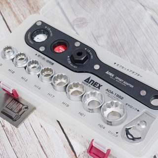 🇯🇵Made in Japan🇯🇵 Bộ adapter vặn bu lông góc hẹp Anex AOA-19S2
