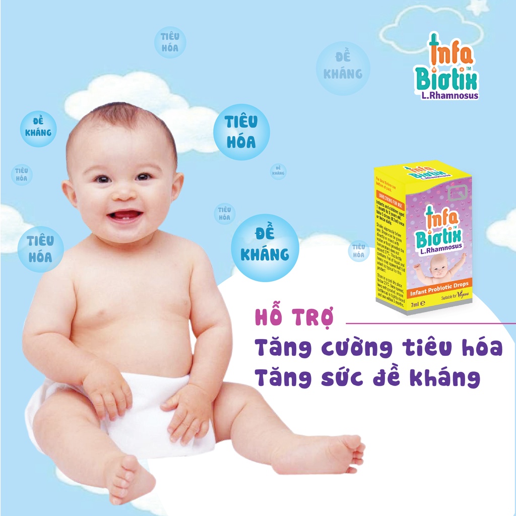 Infa biotix Men vi sinh giúp Bé ăn ngon, hấp thu vitamin cho bé, tăng đề kháng, hết biếng ăn, Probiotic đặc chế cho trẻ