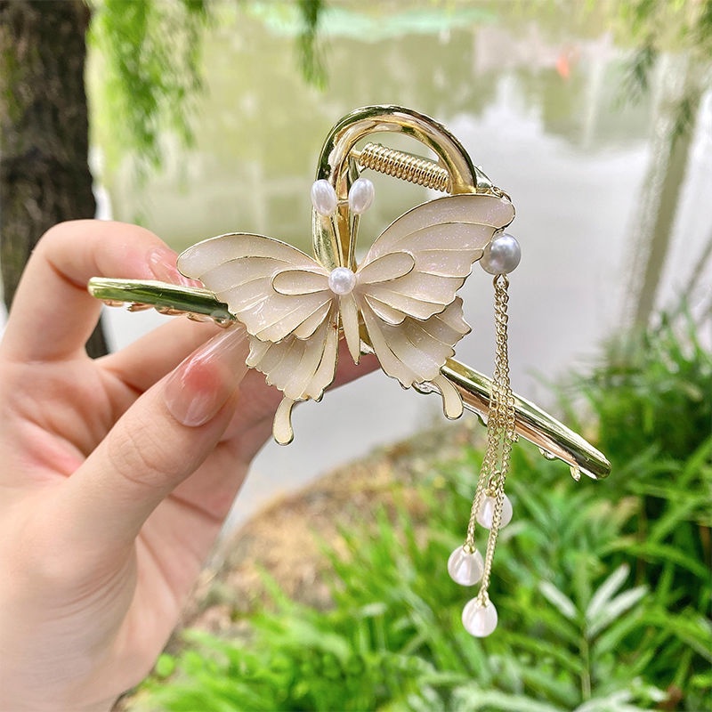 Trâm Cài Tóc Tua Rua Hình Bướm Màu Trắng Phong Cách Trung Hoa Cho Bé Gái