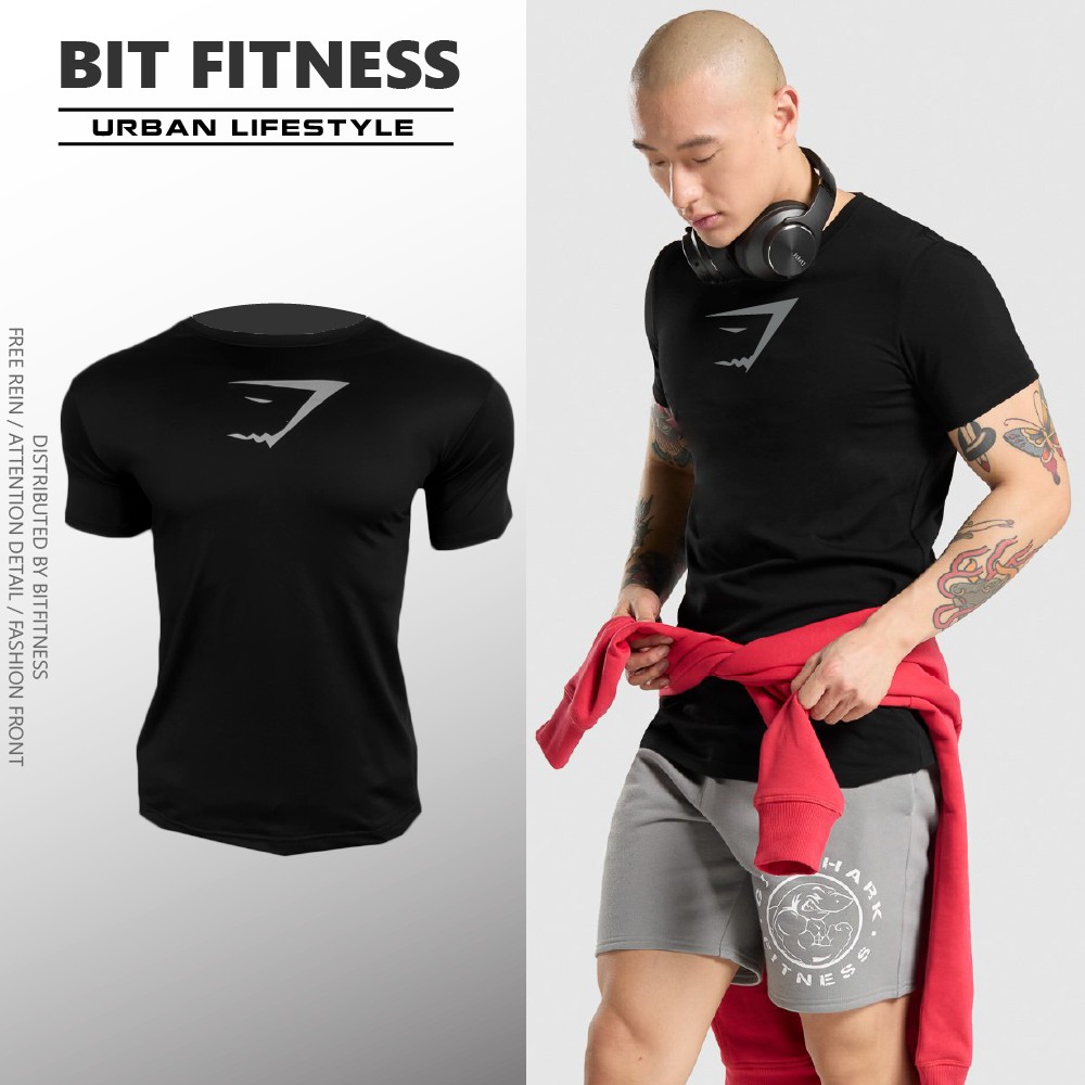 Áo thun cao cấp Gymshark logo phản quang - Áo thun tập gym chất poly dày xuất dư xịn - BiT Fitness TEE.GS.LGH