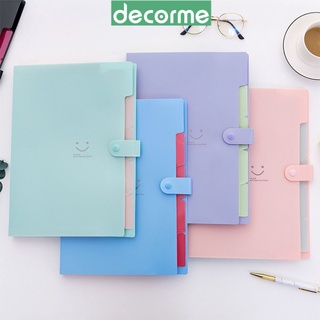 Kẹp tài liệu nhiều ngăn DecorMe Smile kẹp đựng tài liệu 5 ngăn A4 Muji văn phòng phẩm