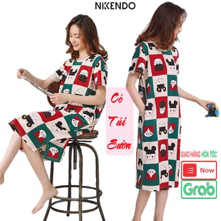 Đầm Thun Suông Nữ Dáng Dài Mặc Nhà Nikendo Co2