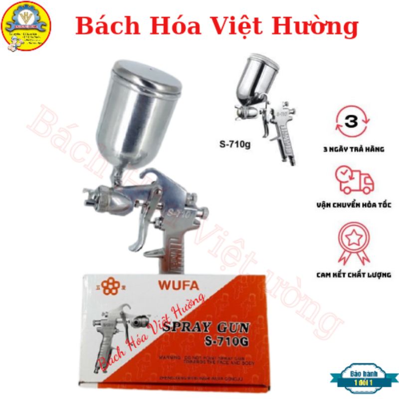 [LOẠI TỐT] Bộ Súng phun sơn S-710 cao cấp kèm bình chứa 400cc tiện lợi, béc phun sơn ra đều -Bách Hóa Việt Hường