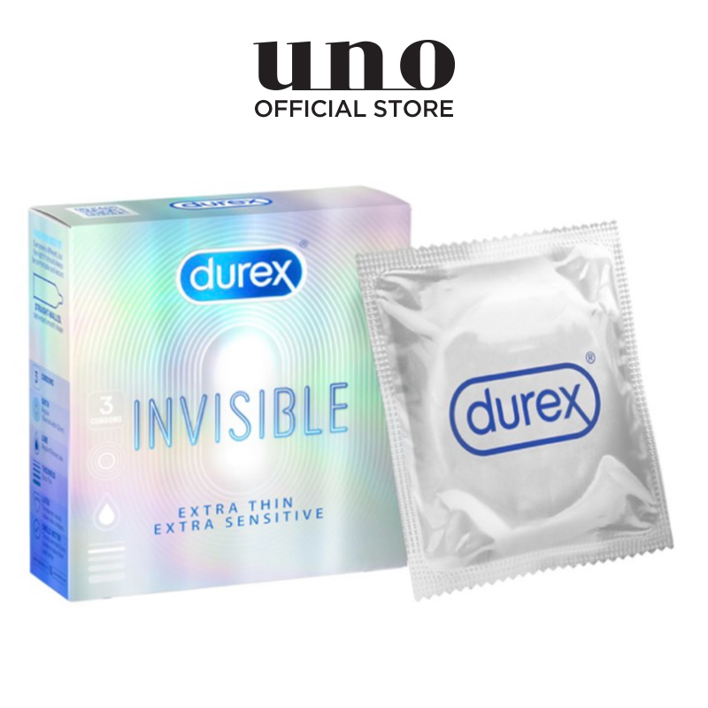 GIFT - Bao cao su Durex Invisible siêu mỏng, size 52mm, hộp 3 bao