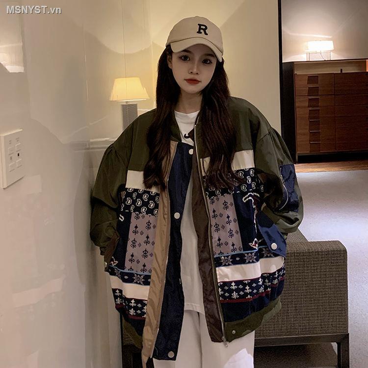 ✲☈Áo khoác bóng chày dáng rộng màu sắc thời trang thu đông phong cách Hàn Quốc cho nữ | BigBuy360 - bigbuy360.vn