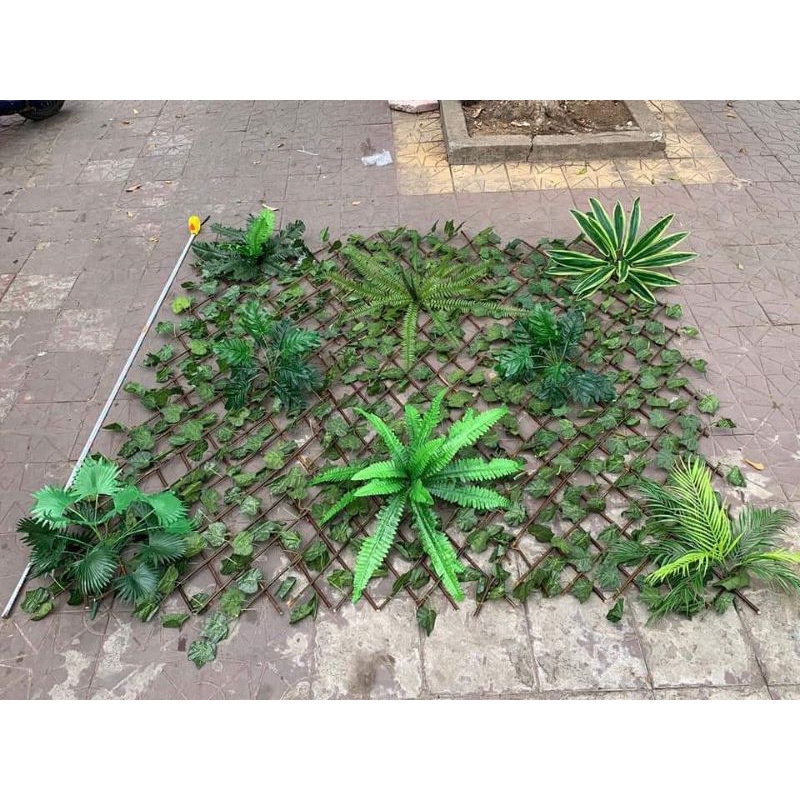 Hàng Rào Gỗ Lá Nhân Tạo Nhập Khẩu Trang Trí Nhà Cửa-Giàn Lá Xanh