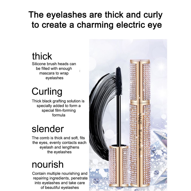 Mascara Yanz chống thấm nước và mồ hôi không nhòe lâu trôi thiết kế vỏ lấp lánh ánh sao
 | BigBuy360 - bigbuy360.vn