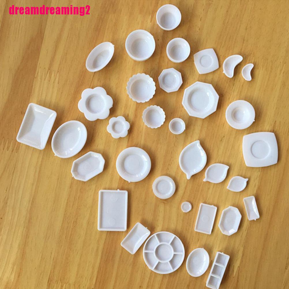 Set 33 Dĩa Nhựa mini Trang Trí Nhà Búp Bê