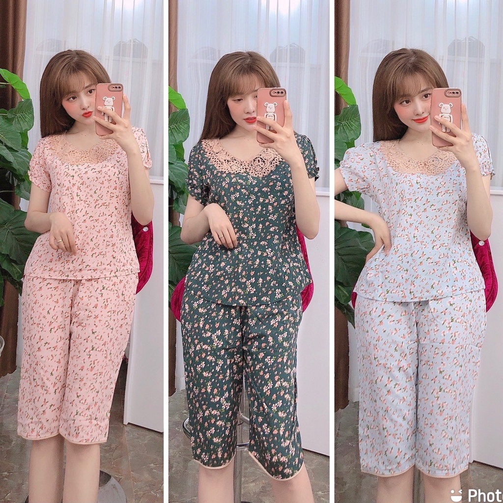 SET ĐỒ LỤA QUẦN LỬNG HOA MẶC NHÀ - JK3