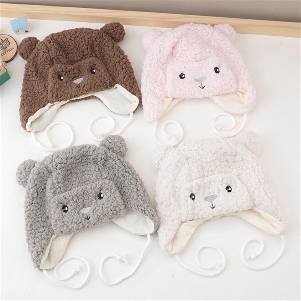 Mũ Giữ Ấm Tai Mềm Mại Họa Tiết Hoạt Hình Cho Bé 3-16 Tháng Tuổi