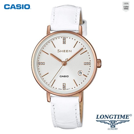 Đồng Hồ Casio Nữ Dây Da SHEEN SHE-4048PGL-7A Chính Hãng
