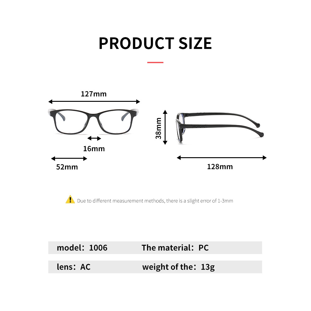 Kính Mắt Chống Bức Xạ Thiết Kế Gọng Vuông Kiểu Hàn Tròng Kính Thay Được Cho Trẻ Em 5-13 Tuổi Đeo Khi Dùng Máy Vi Tính