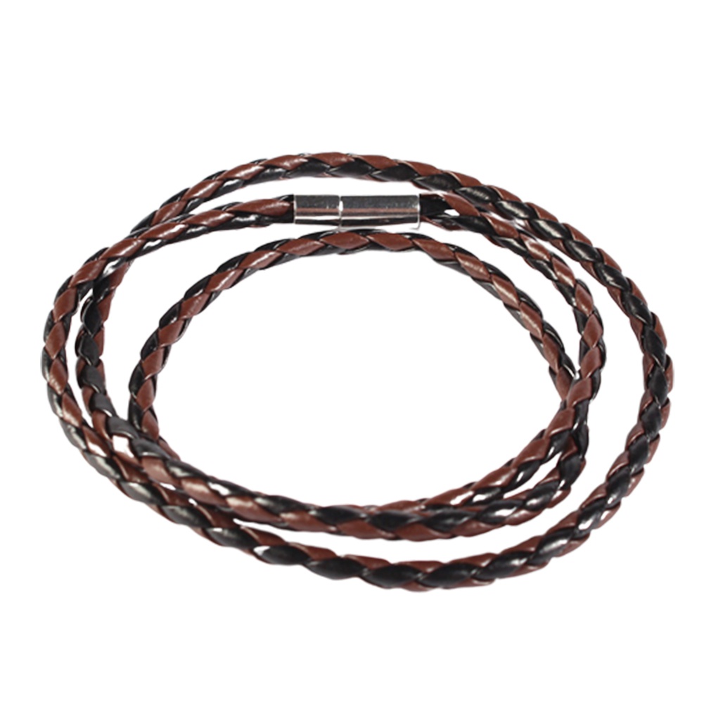 Vòng tay bện da có khóa nam châm thời trang sành điệu cho unisex