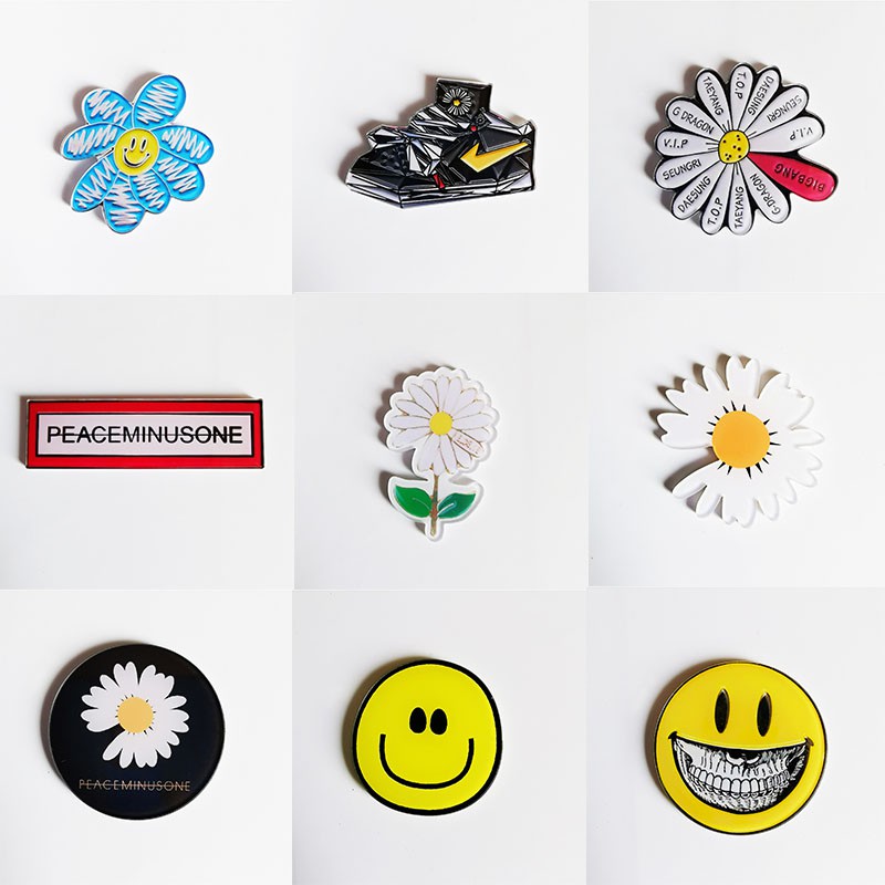Dễ Thương Ghim Cài Áo Hình Hoa Cúc / Hoa Cúc / Mặt Cười Nhiều Màu Sắc