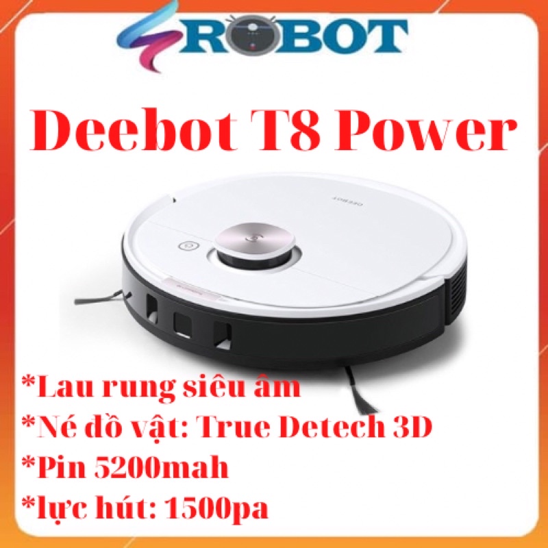 [Mã ELHA10 giảm 6% đơn 5TR] Robot Hút Bụi Lau Nhà Ecovacs Deebot T8 Power Like New