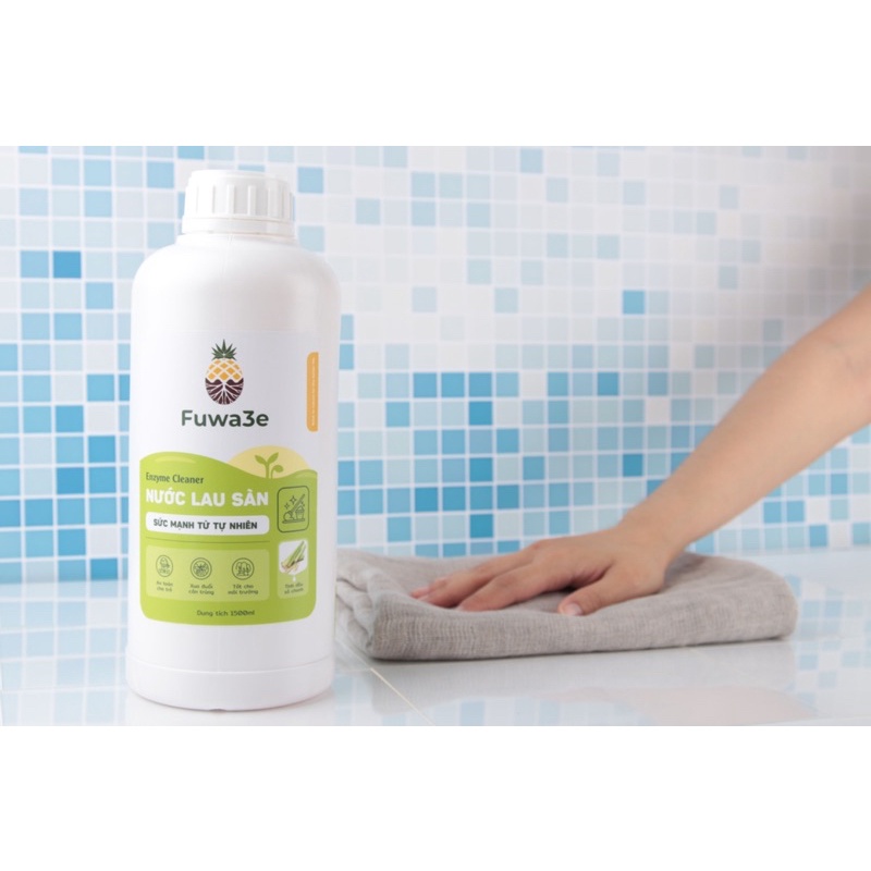 Nước lau sàn hữu cơ sả chanh Fuwa3e 100% organic - khử mùi, đuỗi muỗi côn trùng nấm mốc 1,5L