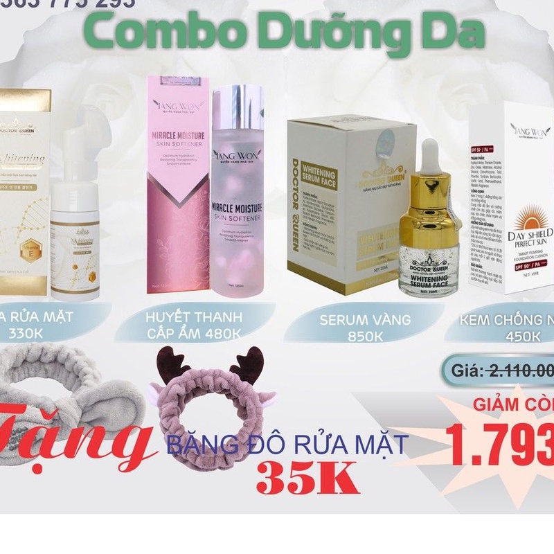 COMBO CHĂM SÓC DA  - Whitening Serum Face Tinh Chất Dưỡng Sáng Da (Tái tạo phục hồi da,bổ sung dưỡng chất,...