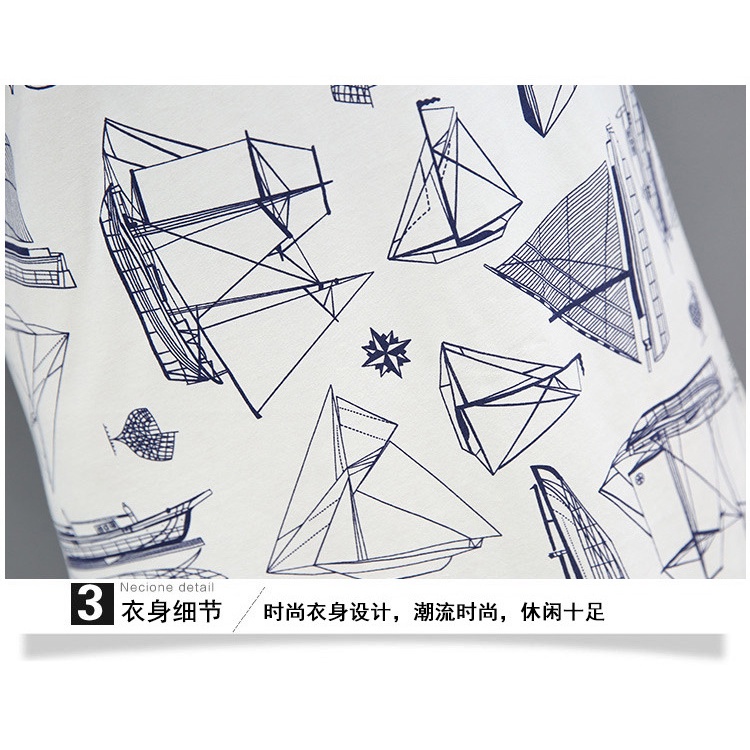 Váy Suông Tay Ngắn, Đầm Dài Họa Tiết Thuyền và Biển Thoáng Mát, Phong Cách trẻ trung năng động hè 2022 | BigBuy360 - bigbuy360.vn