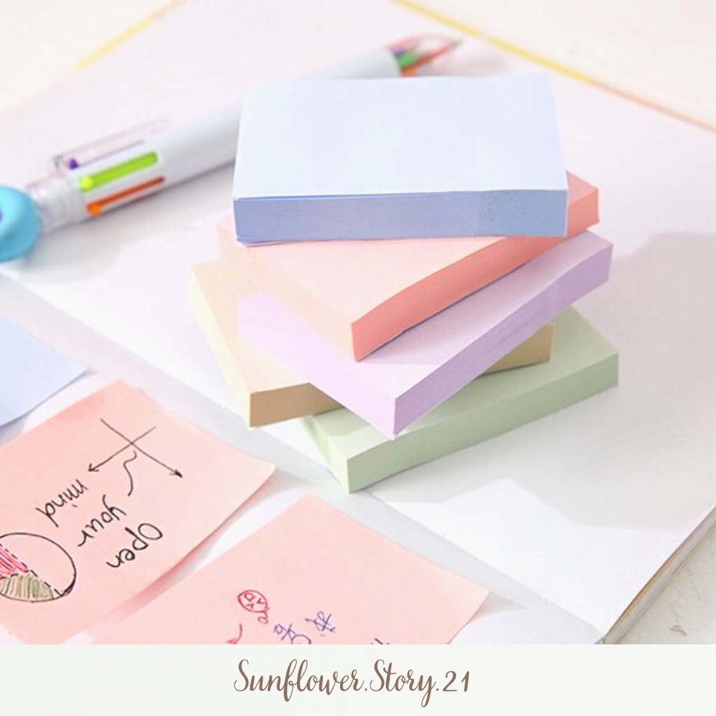 [FREESHIP 50K] Tập 100 giấy note ghi chú dày mịn màu pastel xinh xắn