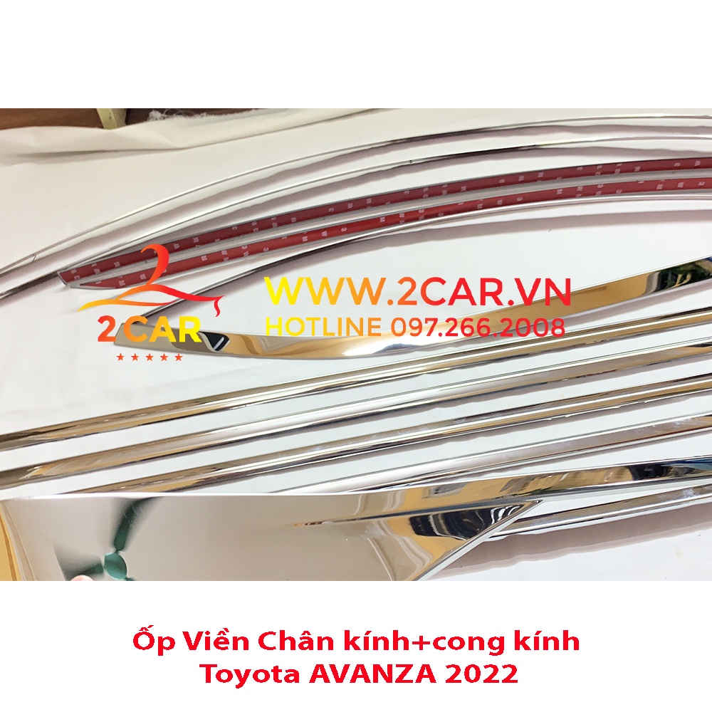 Nẹp viền chân kính, cong kính xe AVANZA 2022 2023 Hàng inox cao cấp