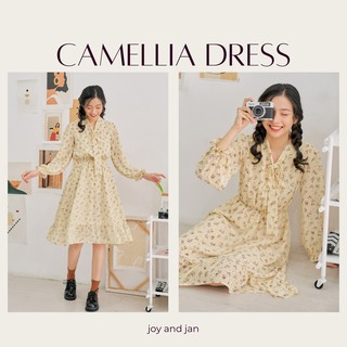 Đầm dài tiểu thư phong cách vintage, hàng thiết kế hai lớp rất đẹp Camellia Dress D034 (ảnh thật)