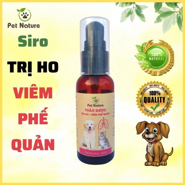 Siro chó mèo, trị ho, viêm phổi, phế quản cao cấp PETNATURE chai 50ml