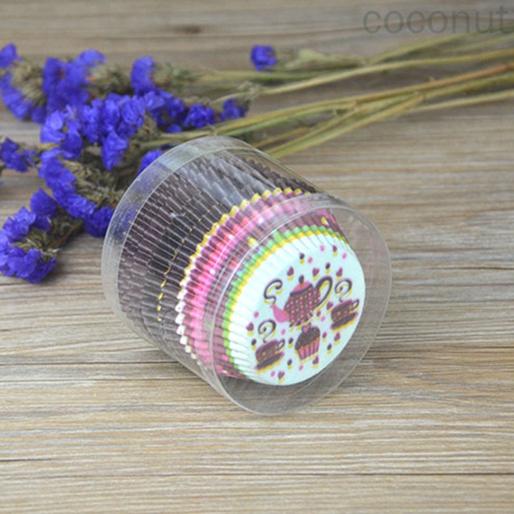 Set 100 Cốc Giấy Nướng Bánh Chống Dính Chống Dầu Màu Ngẫu Nhiên