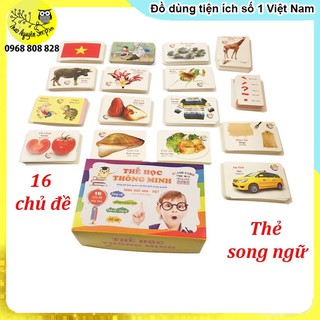 Thẻ học thông minh cho bé 16 chủ đề 416 thẻ( song ngữ)-THẢO NGUYÊN SHOP-T3B4